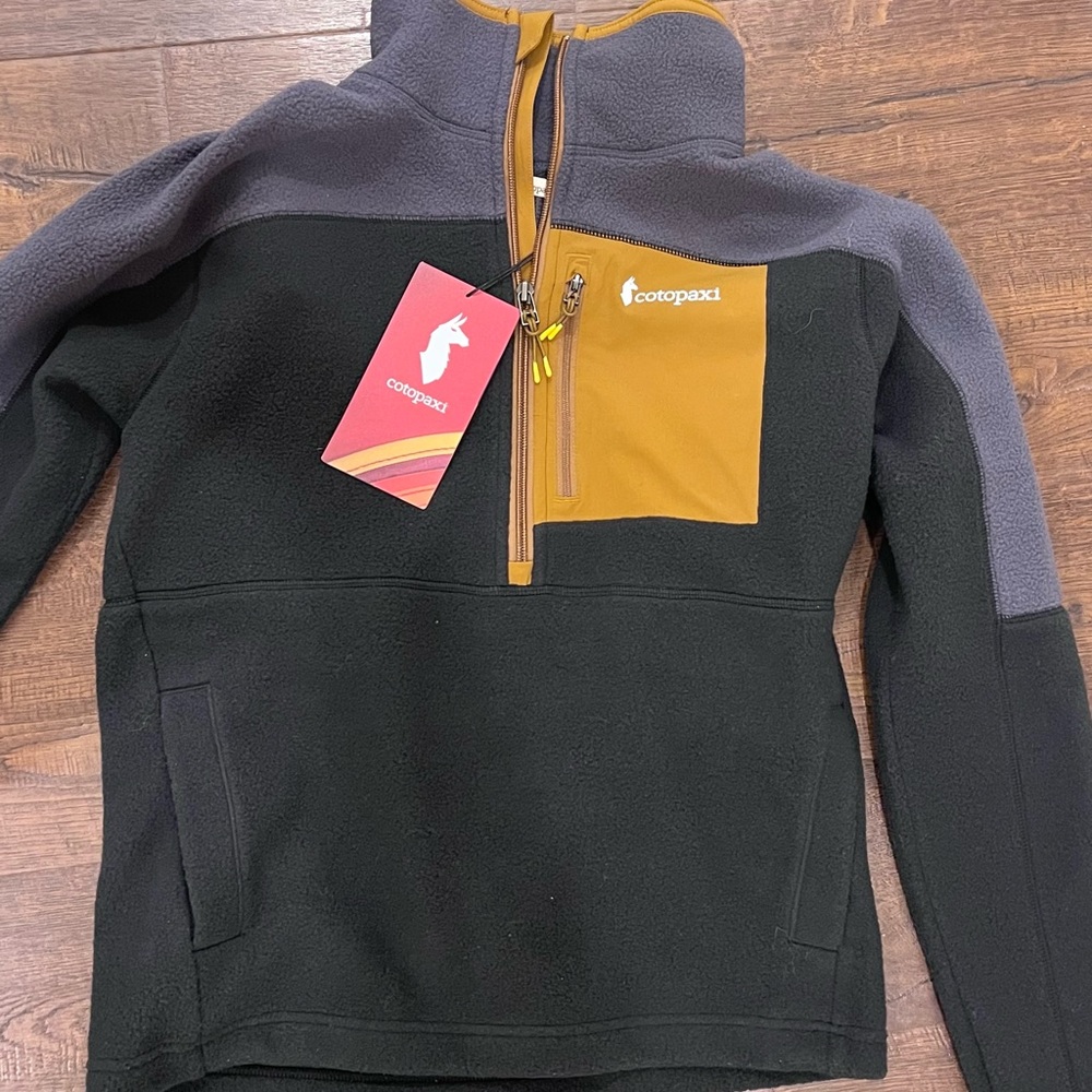 Cotopaxi Brand New Fleece Zip Up Pullover Jacket-Black Brown Tan NWT
